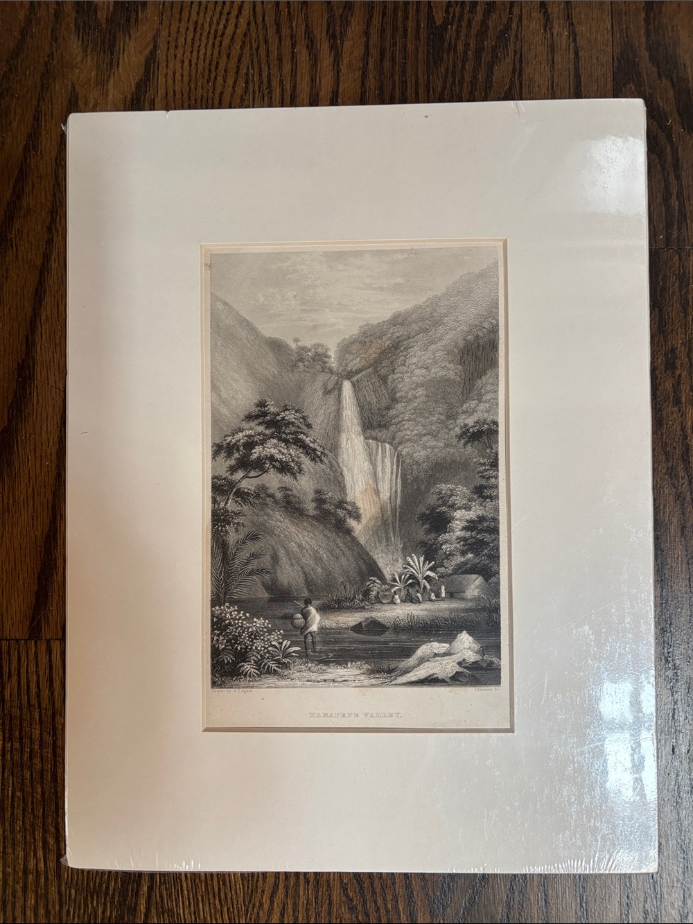 Rare 1840s original engraving of Kauai